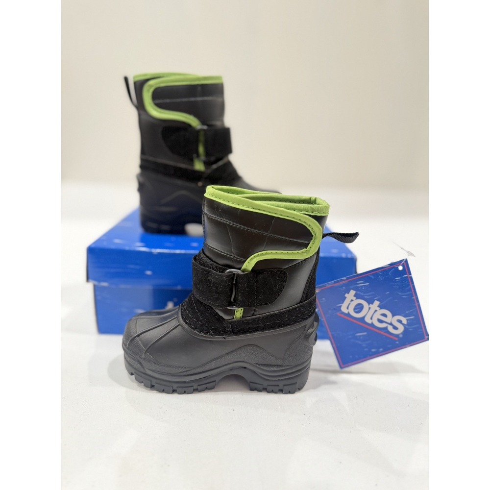 TOTES Toddler BrownieBlue Boys Totes Winter Snow Boots Size 5T Black/Greenwinter